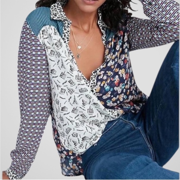 Anthropologie Maeve Mixed Pattern Button
Front Top Size XS - Picture 4 of 11